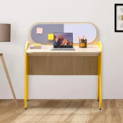 Smartsters Study Table with Pin-up Board & White Board, Engineered Wooden Rockstar Kids Study Table for 4 to 10 Years