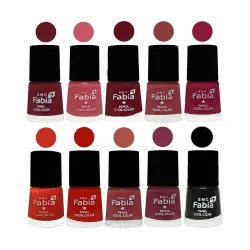 SMC Fabia ALL IN ONE (PACK OF 10), Long Lasting Glossy Nail Polish, 6 ml Each, All Vibrant Colours,02441