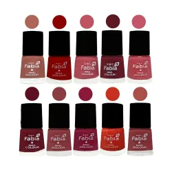 SMC Fabia ALL IN ONE (PACK OF 10), Long Lasting Glossy Nail Polish, 6 ml Each, All Vibrant Colours,02405