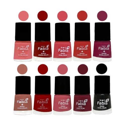 Image of SMC Fabia Lasting Glossy Nail Polish (PACK OF 10)