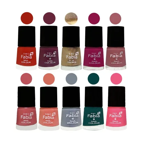 Image of SMC Fabia Glossy Nail Polish Pack of 10 6ml
