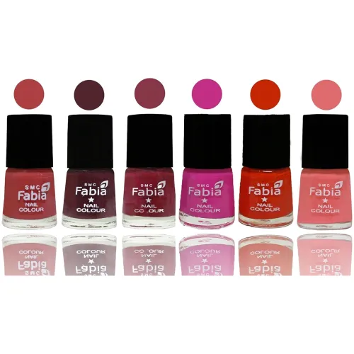 Image of SMC Fabia Shine Bright Glossy Nail Polish Combo Set of 6 Nail Paint,03091