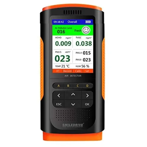 Image of SMILEDRIVE® Portable Air Quality Pollution Monitor Meter with Colour Graphic