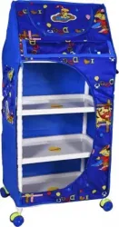 Smiley Bell PVC Collapsible Wardrobe (Finish Color - Blue, DIY(Do-It-Yourself))