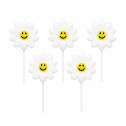 Smiley Flower Birthday Candles for Cake Decoration Pack of 5