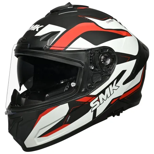 Image of SMK Typhoon Azonix ISI, DOT & ECE 06 Certified Helmet with Dual Visor MATT Black & White - S