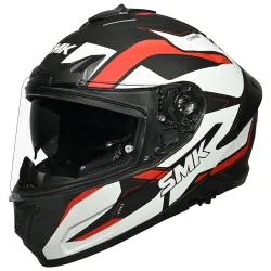 SMK Typhoon Azonix ISI, DOT & ECE 06 Certified Helmet with Dual Visor MATT Black & White - S