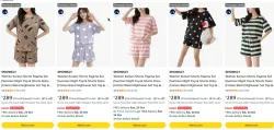 SMOWKLY Women Korean Shorts Pajama Set at minimum 81% Discount