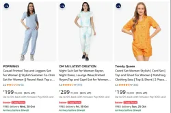 SMOWKLY Women Korean Shorts Pajama Set |Summer Night Top & Shorts Dress |Cotton