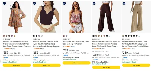 Image of SMOWKLY Women's Clothing upto 94% Discount