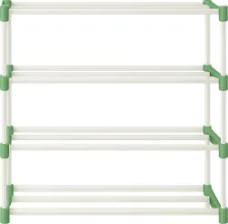 sneakpro Plastic Shoe Stand (GREEN, 4 Shelves, DIY(Do-It-Yourself))