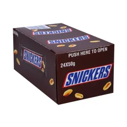 Snickers Chocolate Bar, Popular Chocolate Candy Packed With Roasted Peanuts, Nougat, and Caramel Multipack, 24 X 50g (Product Of USA) By DECADENT
