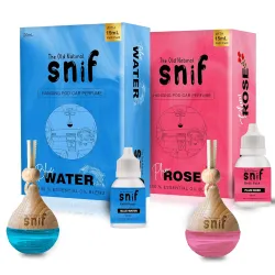 Snif Car Perfume With Essential Oils With 15ml Refill Pack | Car Perfume Diffuser (Pack of 2)