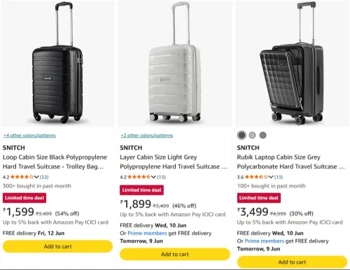 Image of Snitch Cabin size Suitcase From ₹1599