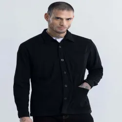 Snitch Classic Ribbed Relaxed Fit Casual Shirt