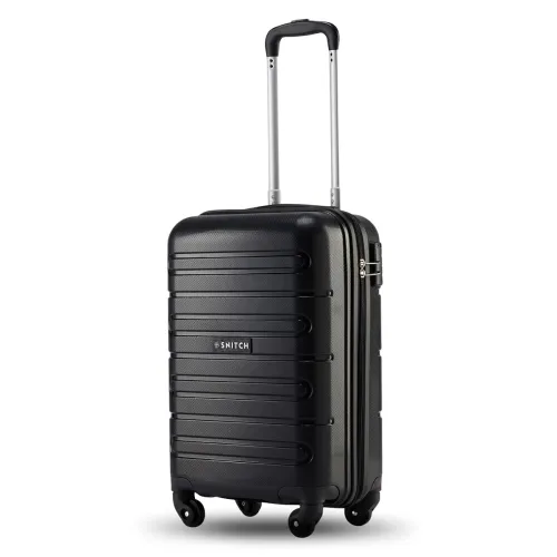 Image of SNITCH Loop Cabin Size Black Polypropylene Hard Travel Suitcase 