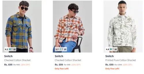 Image of Snitch Men Fashion Shirt Flat 50% Discount