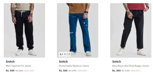 Image of Snitch Men Jeans Minimum 50% Discount