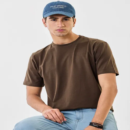 Image of Snitch Men Neck Regular Fit Casual T-Shirt