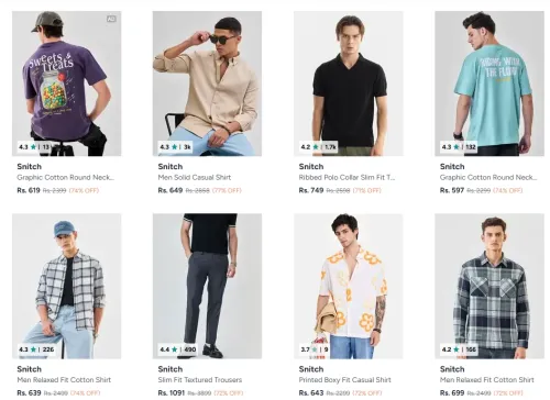 Image of Snitch Men's Cloths up to 75% Discount