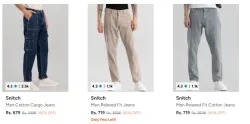 Snitch Mens Cotton Jeans Upto 80% OFF