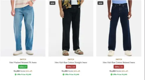 Image of Snitch Men's Jeans Starting @ ₹1121