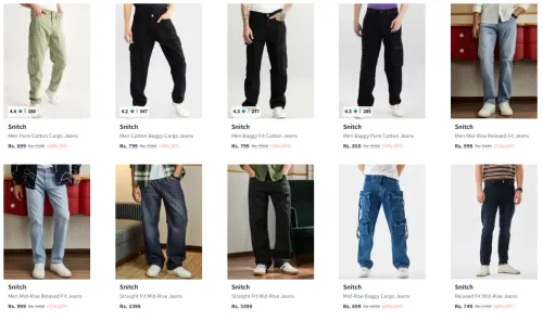 Image of Snitch Men's Jeans Starting @ ₹699