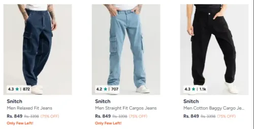 Image of snitch Men's Jeans up to 75% Discount