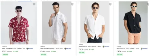 Image of Snitch Men's slim Shirts at Minimum 79% Discount