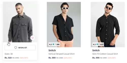 Image of Snitch Men Shirt Minimum 50% Discount