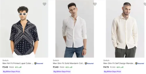 Image of Snitch Men Shirt Minimum 60% Discount
