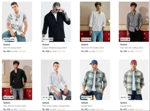 Image of SNITCH men shirts at starting ₹ 463