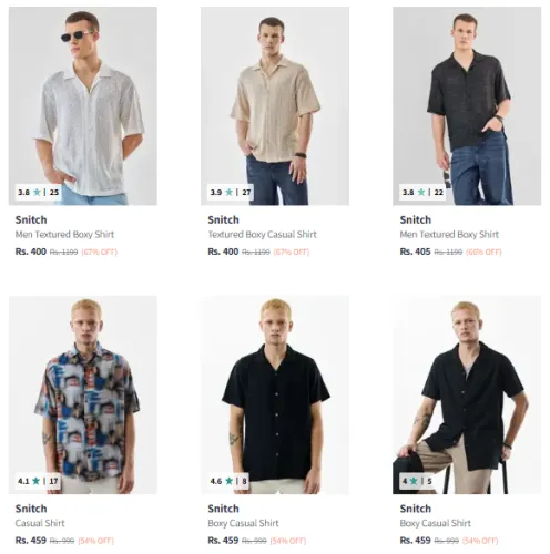 Image of Snitch Men Shirts Stating at ₹400