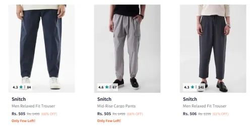 Image of Snitch Men Trouser Minimum 60% Discount