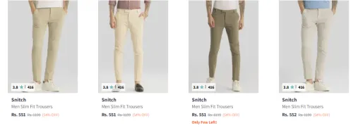 Image of Snitch Men Trouser Starting @ ₹551