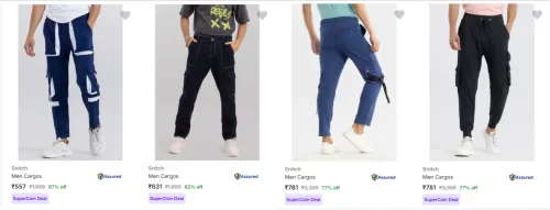 Image of Snitch Men's Cargos upto 77% Discount