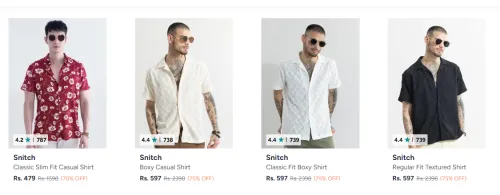 Image of Snitch Men's Casual Shirt at 70% Discount 