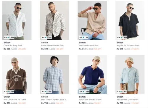 Image of Snitch Men's Clothing at Minimum 76% Discount