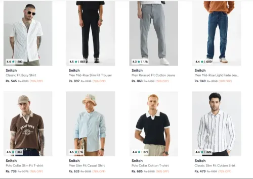Image of Snitch Men's Clothing at Minimum 79% Discount