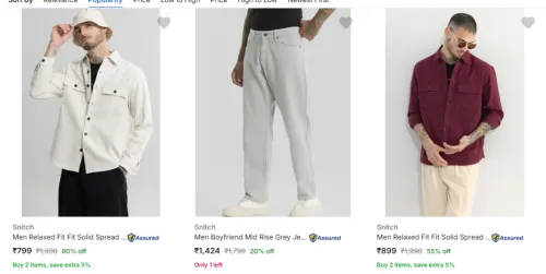 Image of Snitch Men's Clothing At Minimum 50% Discount