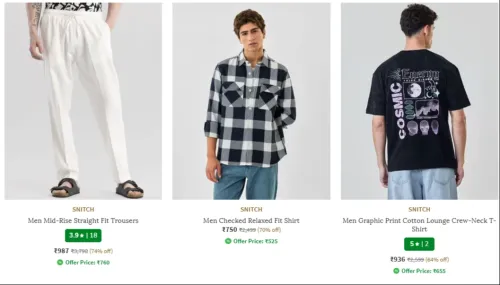 Image of Snitch Men's Cloths at minimum 74% Discount