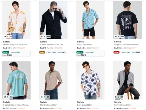 Image of Snitch men's Cloths upto 75% Discount