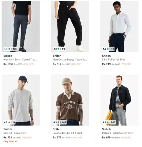 Image of Snitch Men's Cloths up to 80% Discount