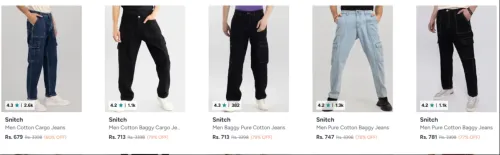 Image of Snitch Mens Jeans Upto 80% Discount