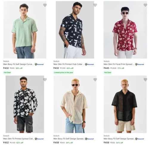 Image of Snitch Men's Shirts at Minmum 64% Discount