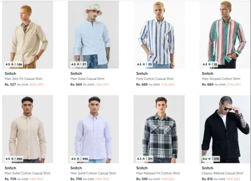 Image of Snitch Men's Shirts up to 80% Discount