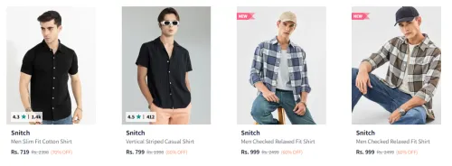 Image of Snitch Men's Shirts upto 70% Discount