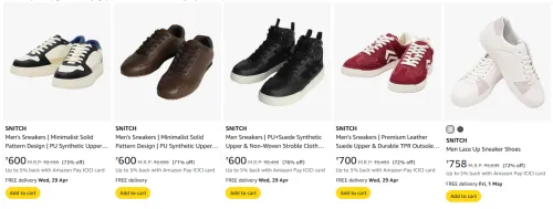 Image of SNITCH Men's Sneakers upto 70% discount 