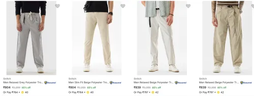 Image of Snitch Men's Trousers upto 65% Discount