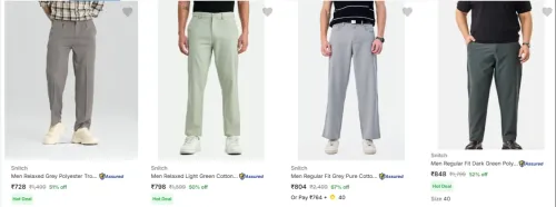 Image of Snitch Men's Trousers upto 67% Discount